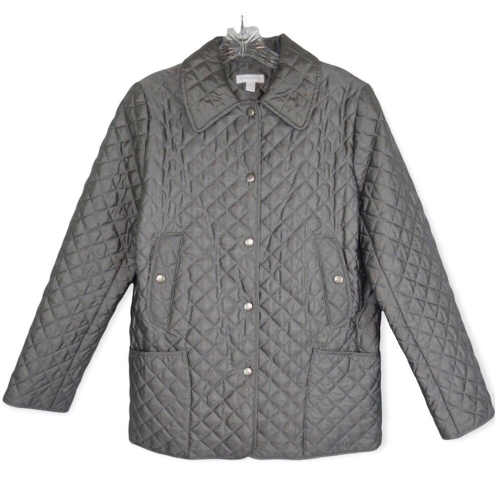 Charter Club Nylon Blend Quilted Snap Button Jacket Women’s Small